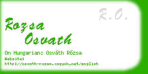 rozsa osvath business card