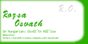 rozsa osvath business card